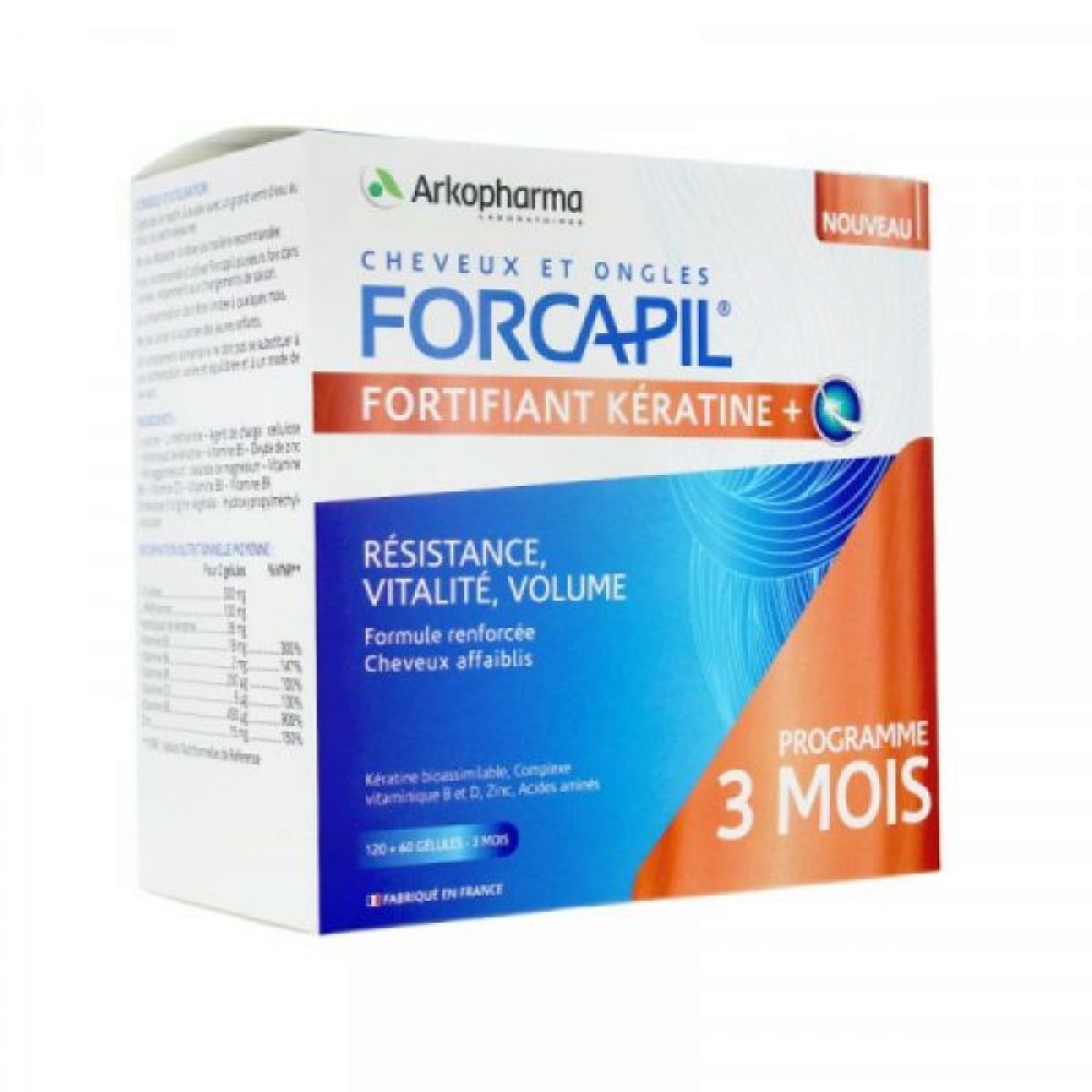 Forcapil - Fortifiant Kératine + - 120 + 60 gélules