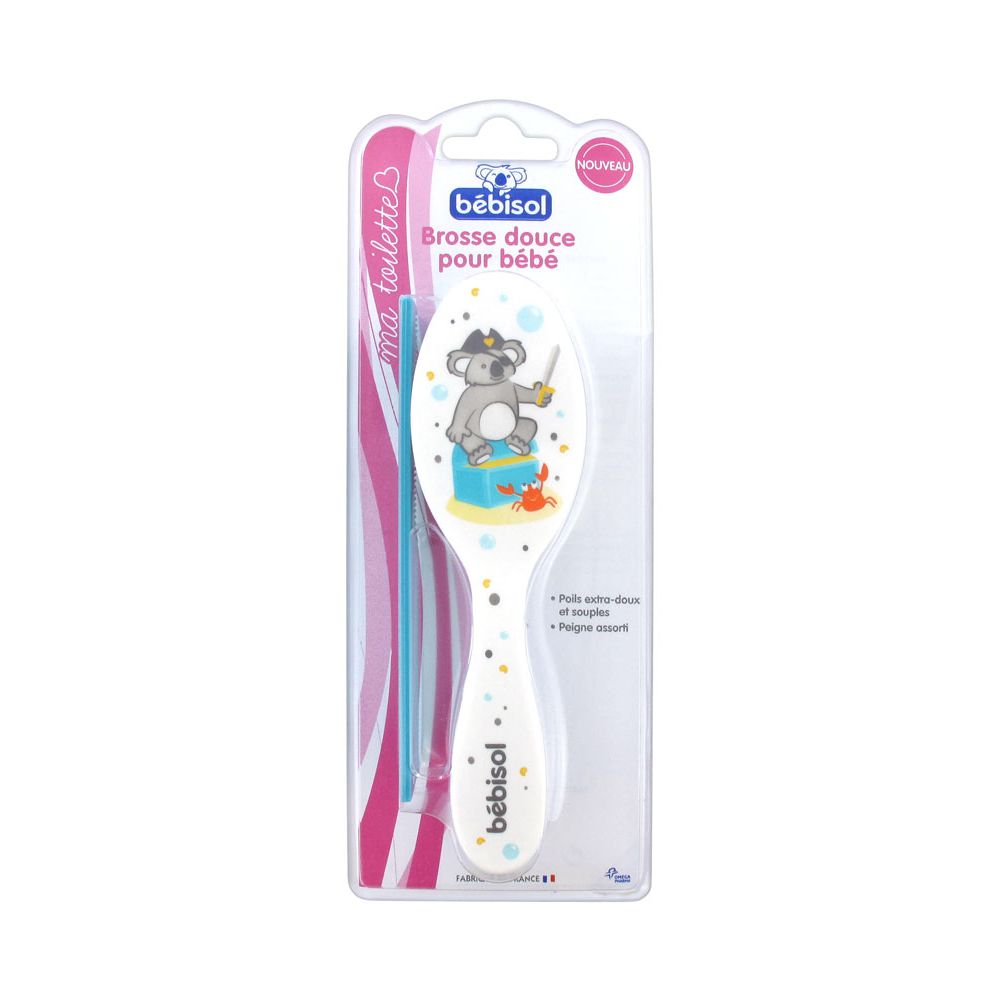 Bébisol - Brosse douce et  son peigne assorti pour bébé