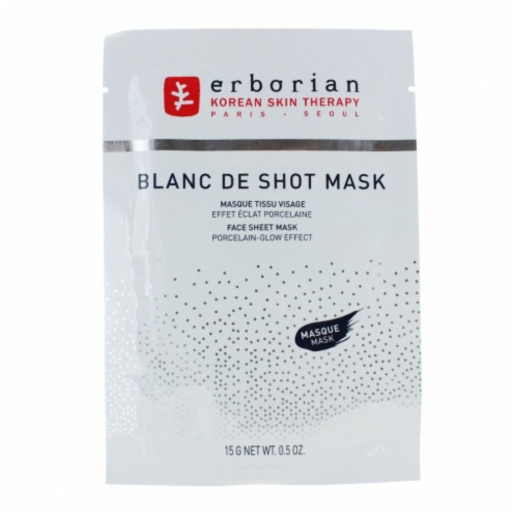 Erborian - Blanc de Shot Mask - Masque tissu visage effet éclat porcelaine - 15 g