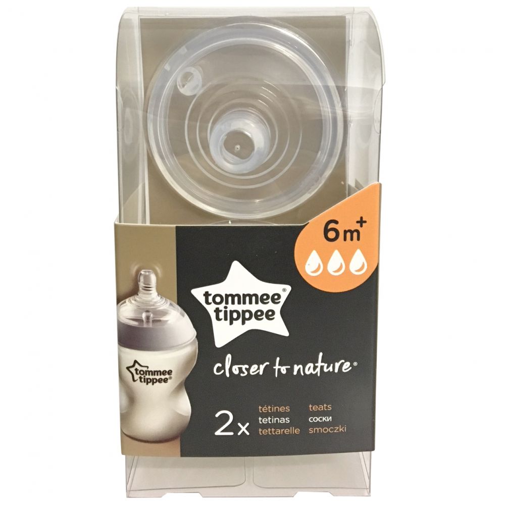 Tommee Tippee - 2 Tétines closer to nature 6m+ débit variable