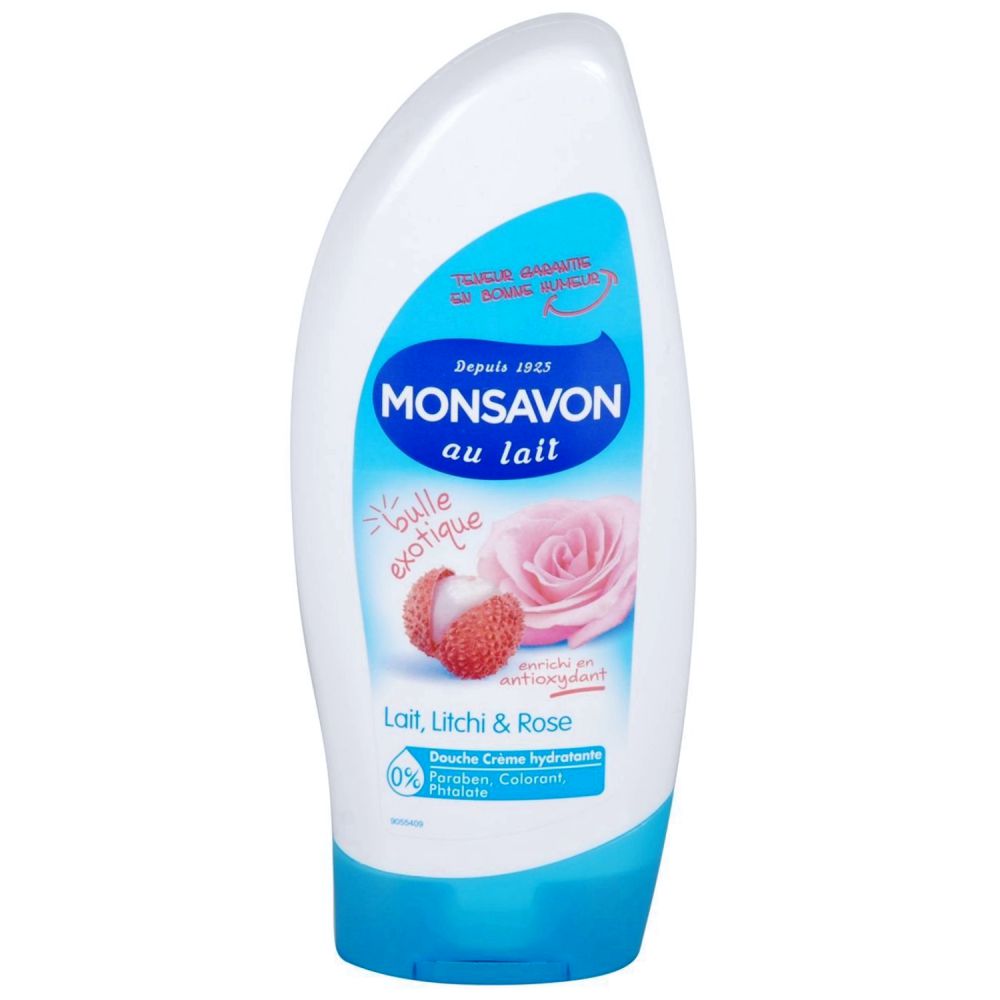 Monsavon - Douche crème hydratante lait, litchi et rose - 250ml