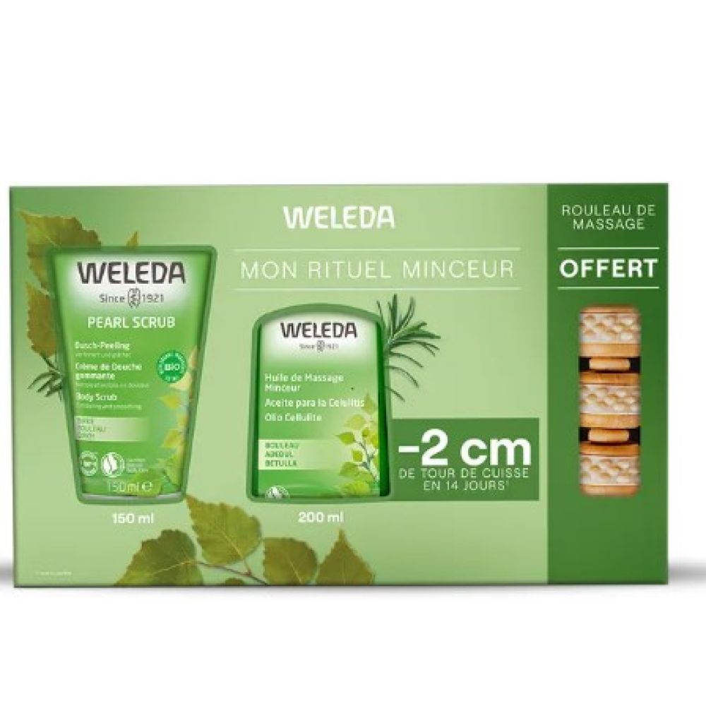 Weleda - Coffret Crème de douche +huile de massage + rouleau de massage - 150 +200ml