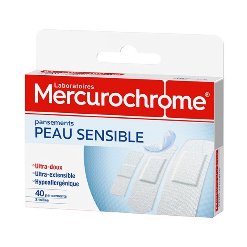 Mercurochrome - Pansements Peau sensible - 40 pansements