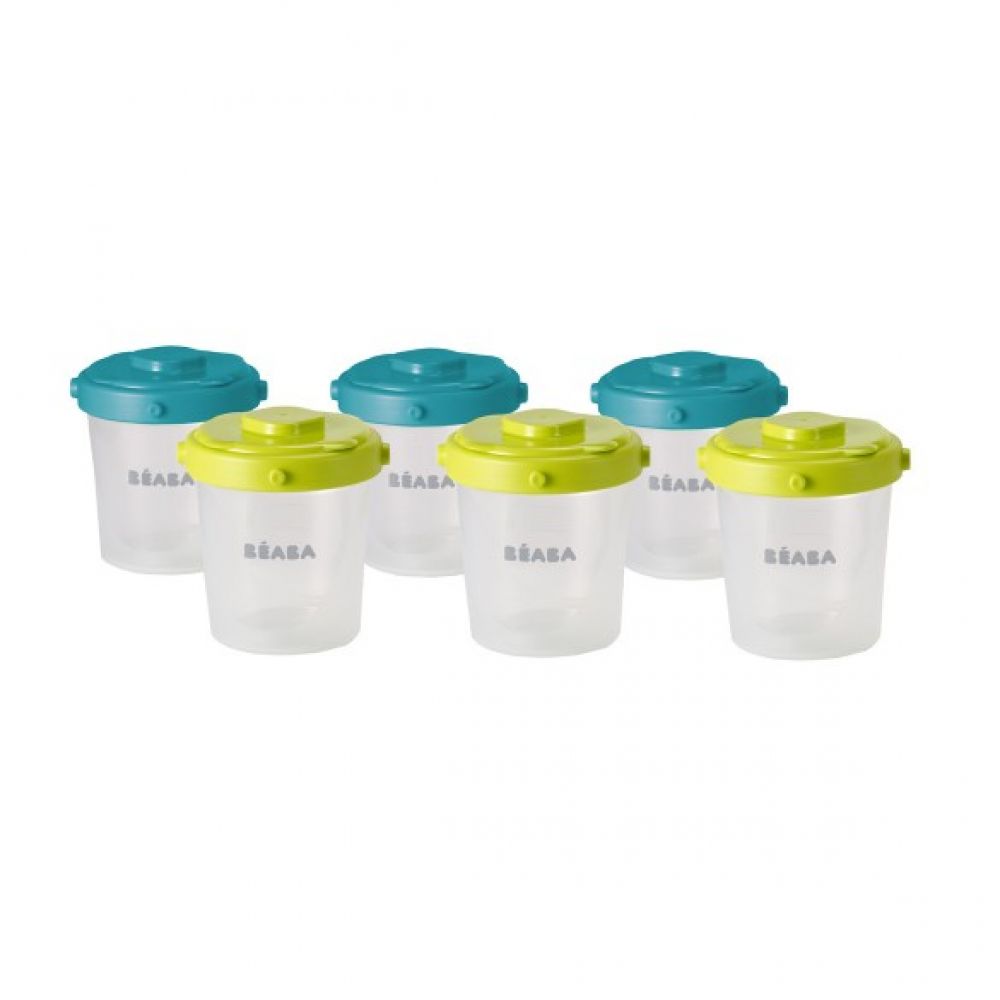 Béaba - Clip portions pots de conservation 6 m+ - 6 x 200 ml