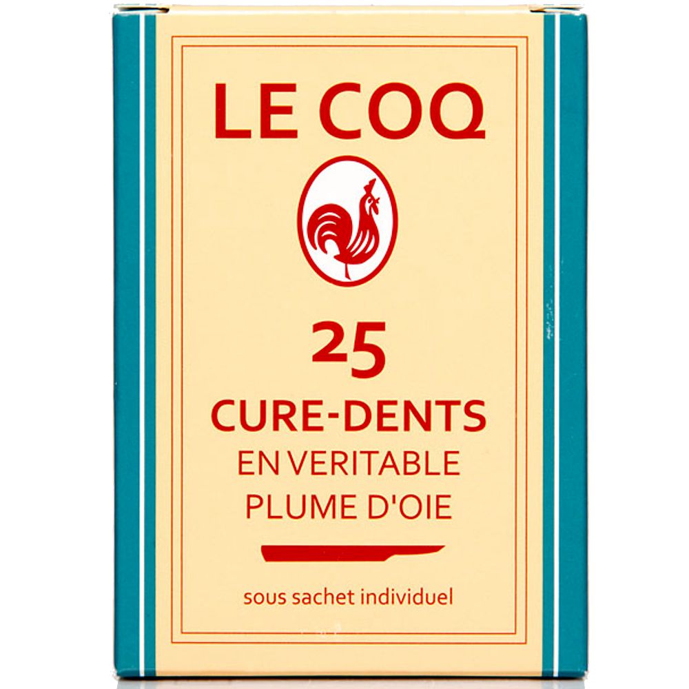 Le Coq - Cures-dents en véritable plume d'oie - 25 bâtonnets