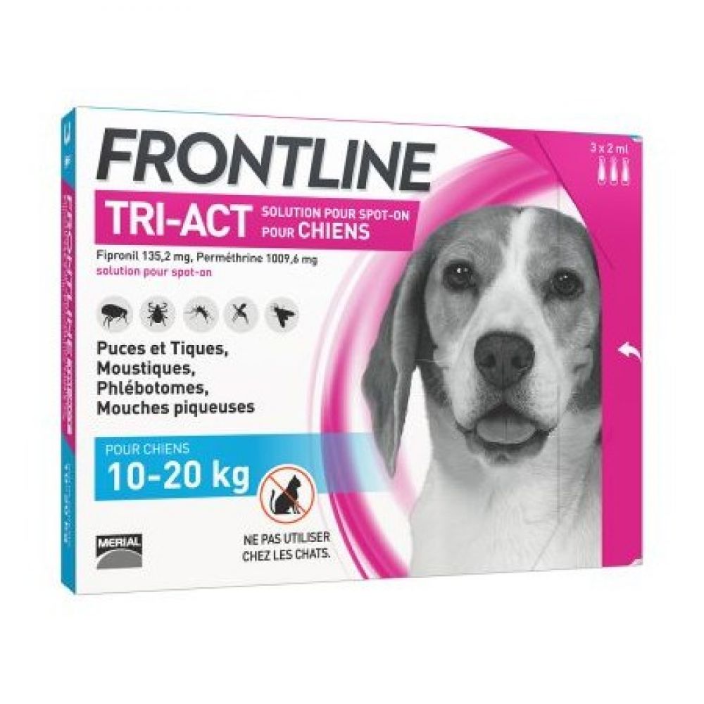 Frontline - Tri Act Chien 10-20kg - 3 pipettes