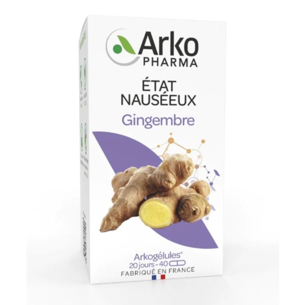 Arkopharma - Etat nauséeux Gingembre 20 jours - 40 gélules