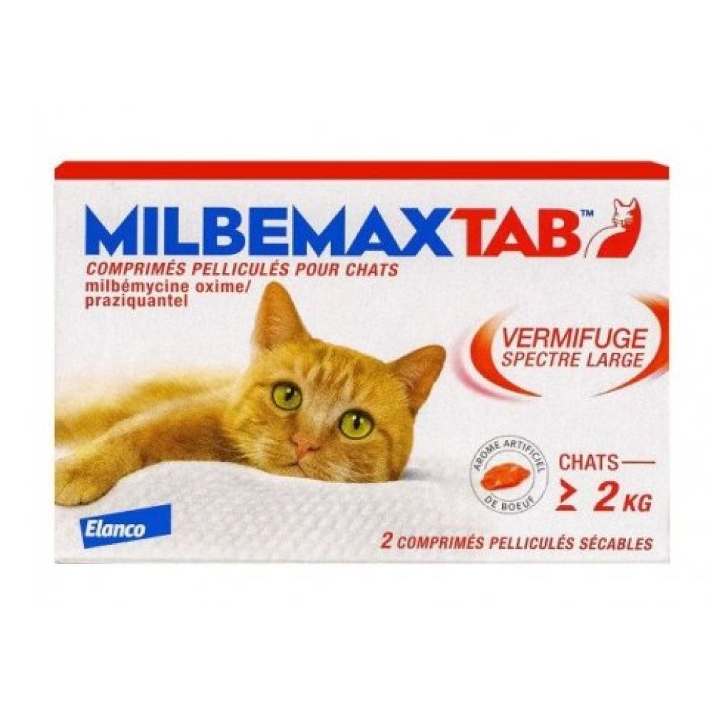 Elanco - Milbemaxtab vermifuge spectre large chats - 2 comprimés