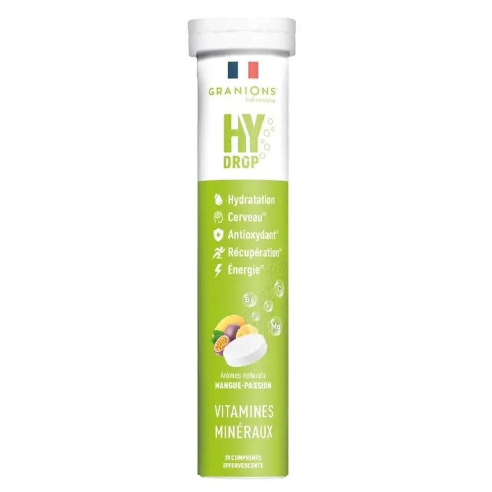 Granions - HY DROP Arômes naturels Mangue Passion - 20 comprimés effervescents