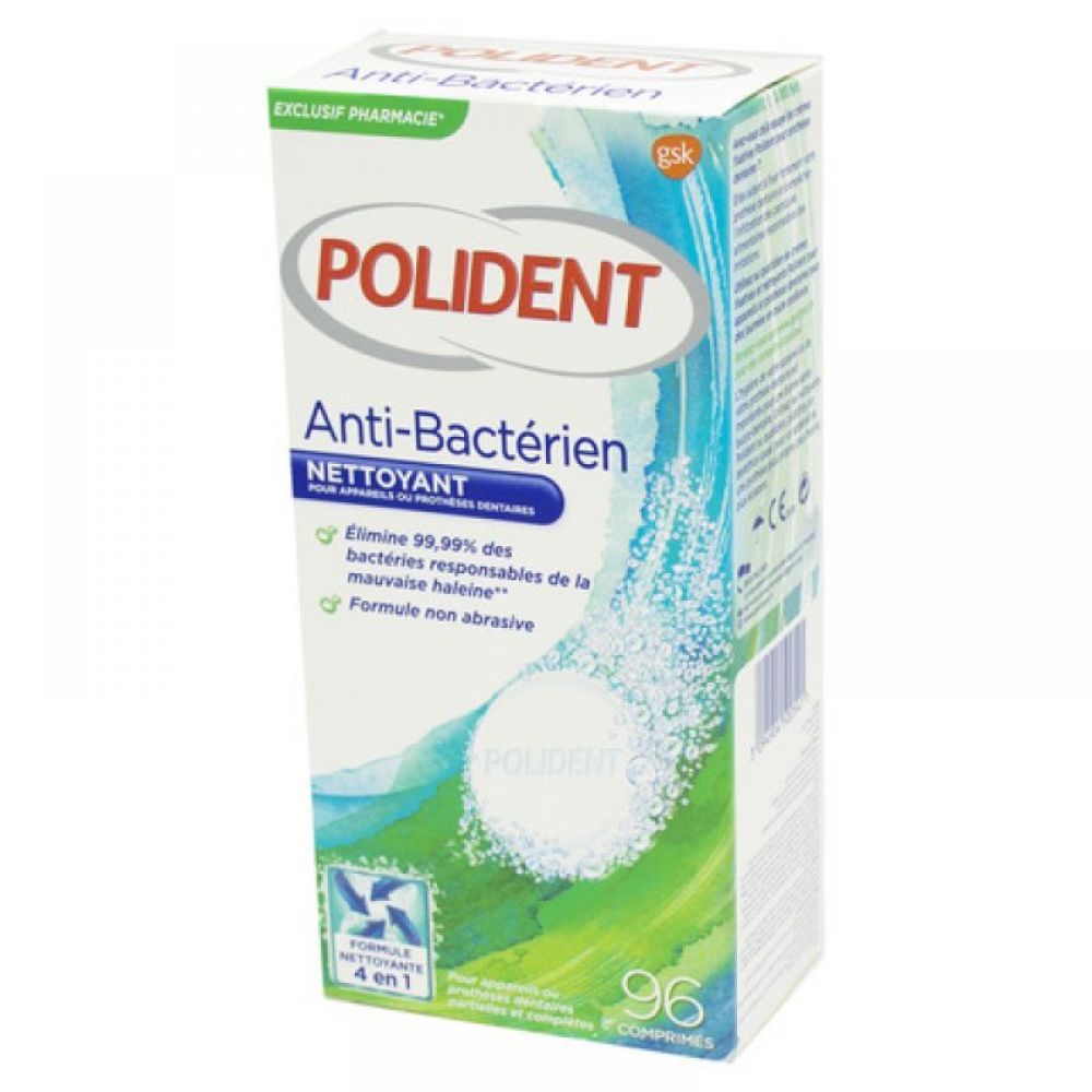 Polident - Comprimés anti-bactérien - 96 comprimés