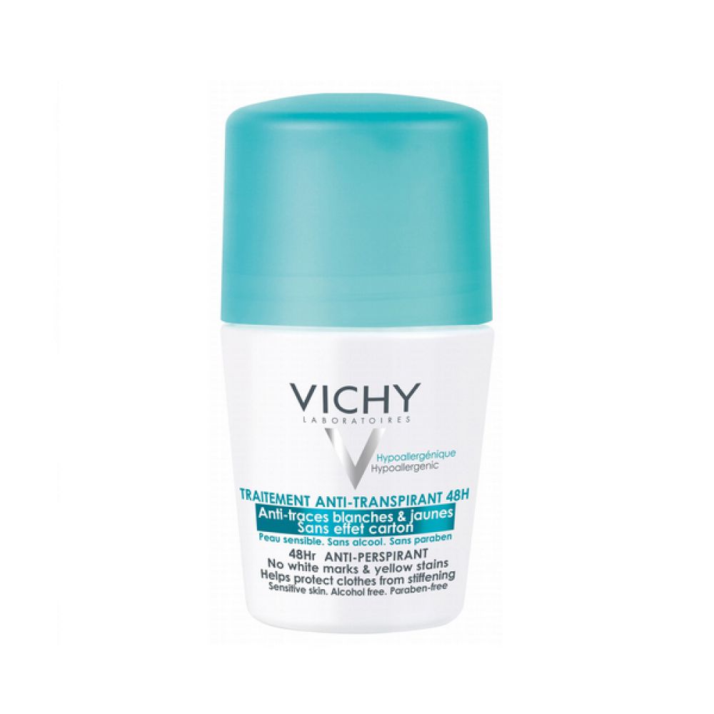 Vichy - Déodorant traitement anti-transpirant 48h anti-traces blanches & jaunes