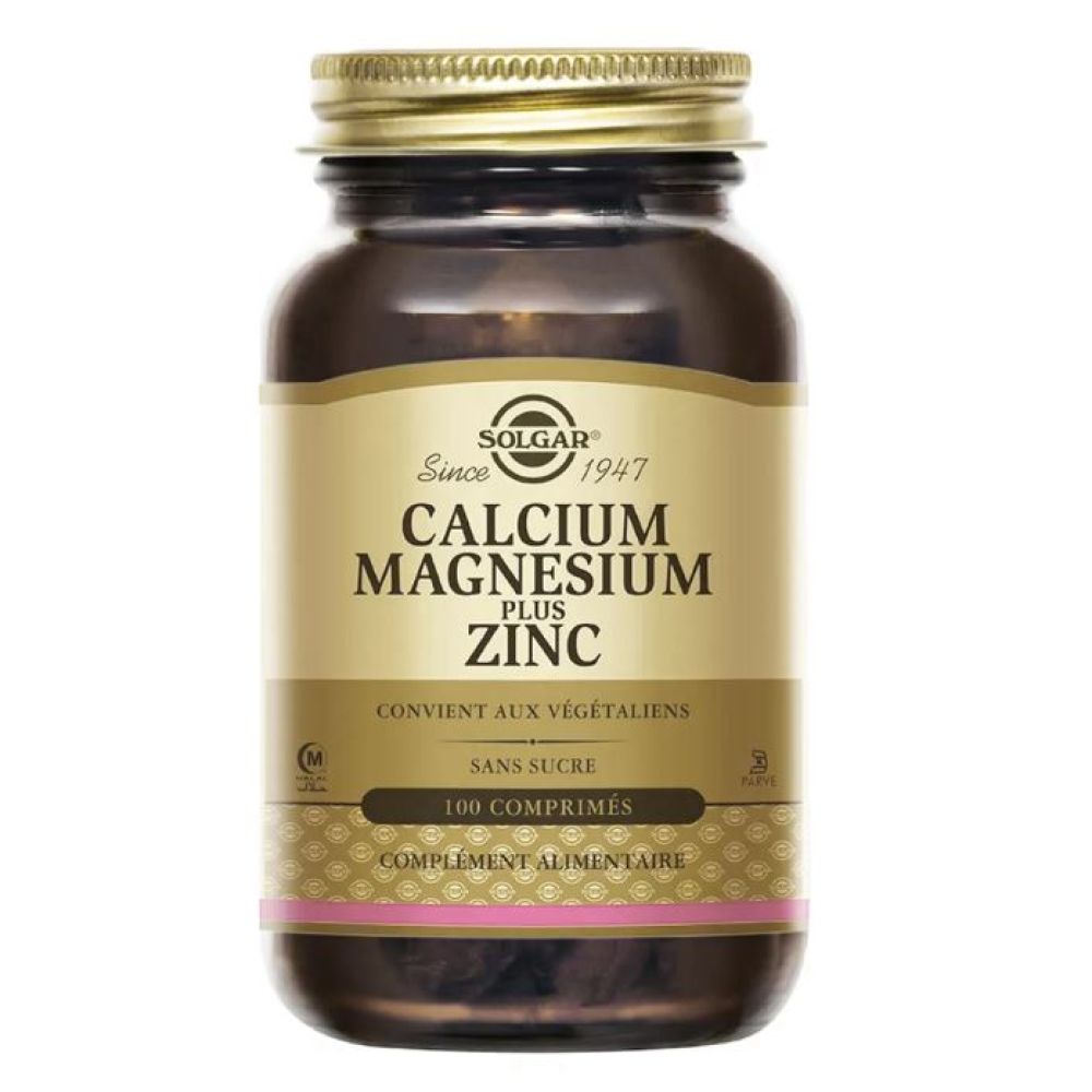 Solgar - Calcium Magnésium plus Zinc - 100 comprimés