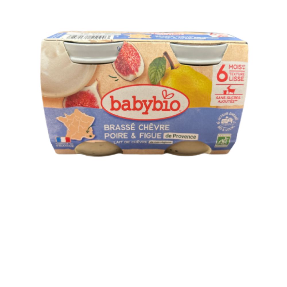 Babybio - Brassé chèvre / poire / figue - 2x130g