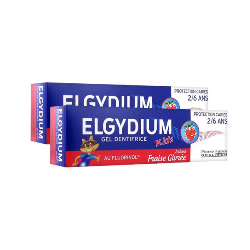 Elgydium - Gel dentifrice Kids Fraise givrée - lot de 2x50ml