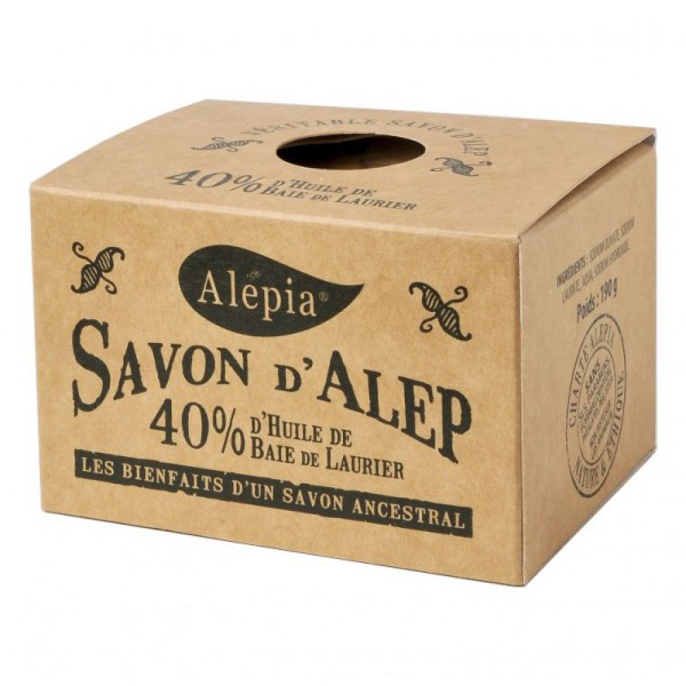 Alepia - Savon d'Alep 40% d'huile de baie de laurier - 200g