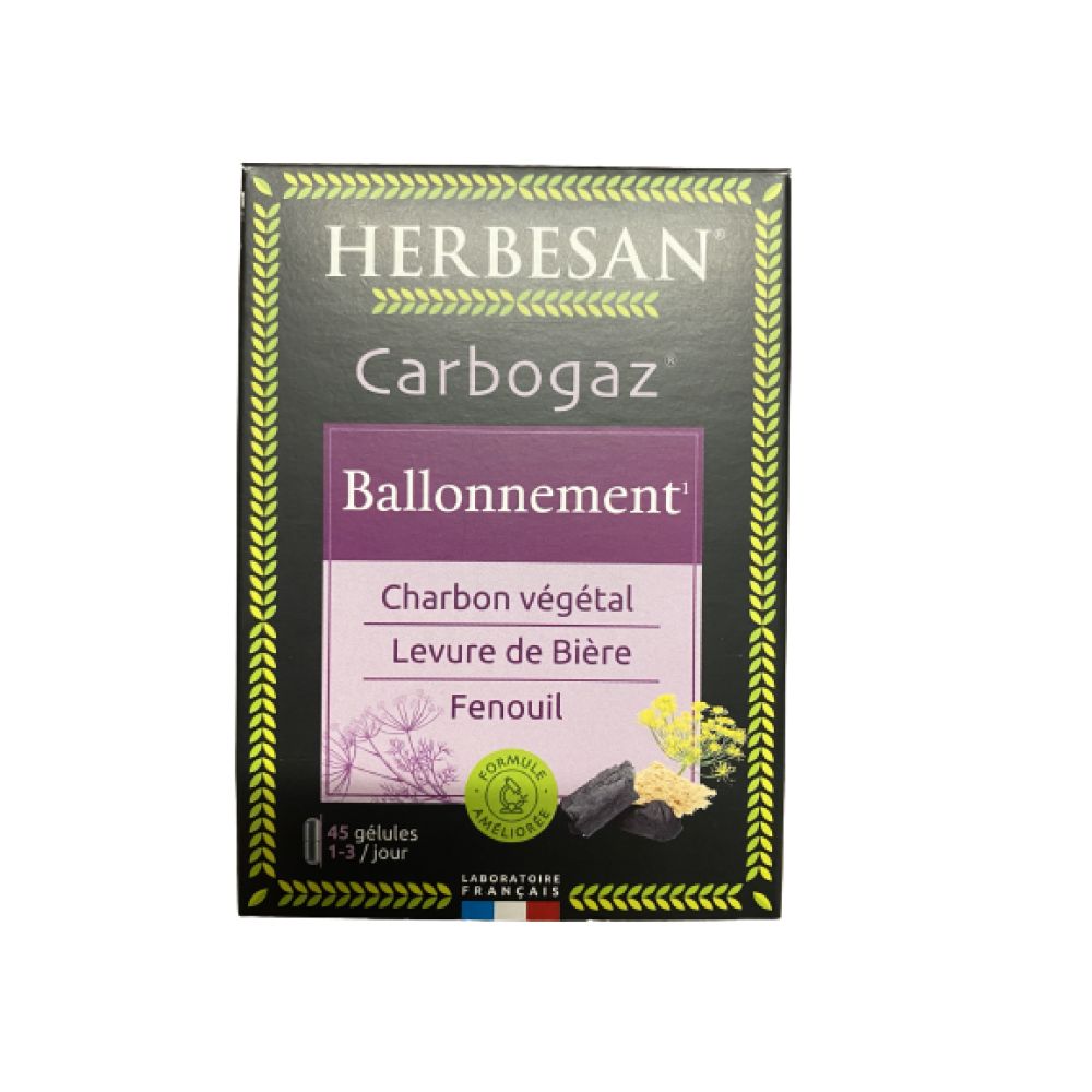 Herbesan - Carbogaz ballonnement - 45 gélules
