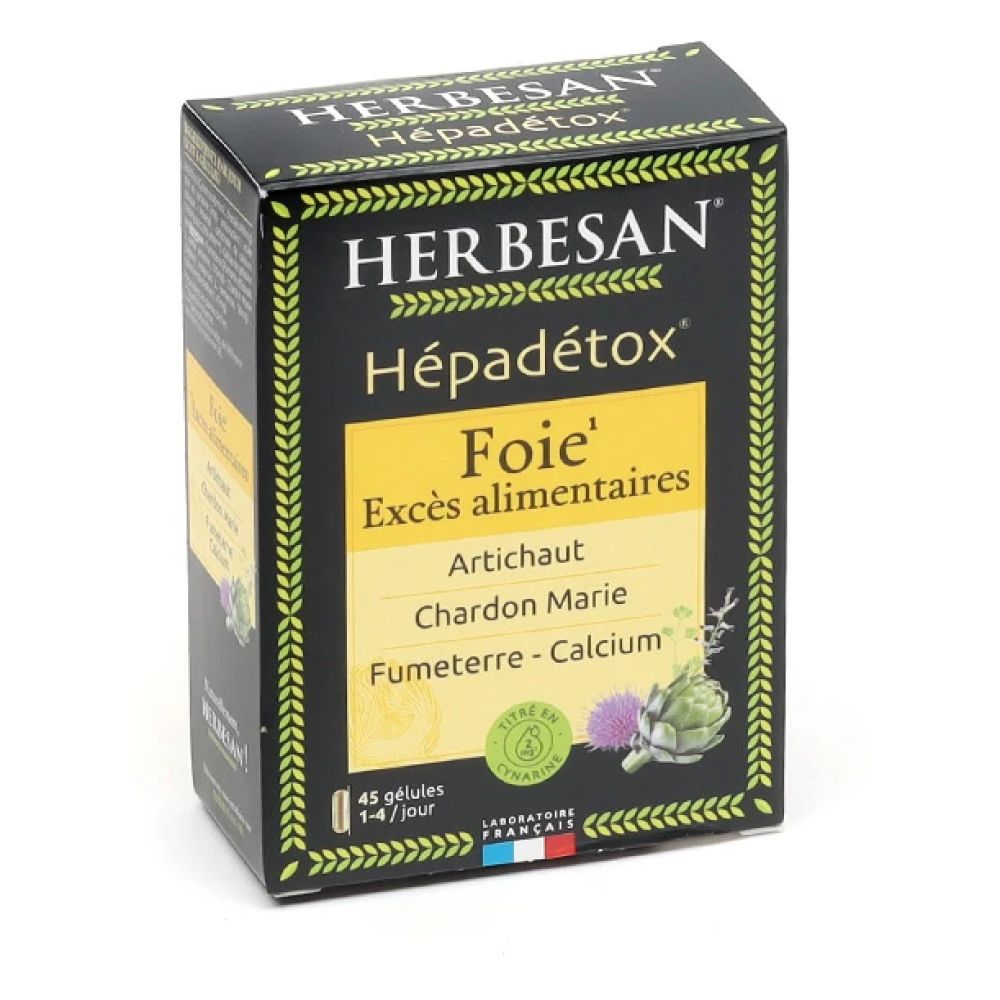 Herbesan - Hépadétox foie excès alimentaires - 45 gélules