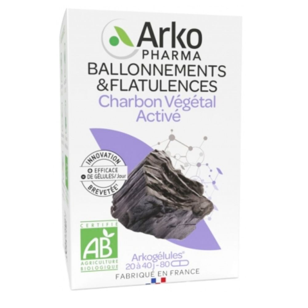 Arkopharma - Charbon Végétal Activé - 80 gélules