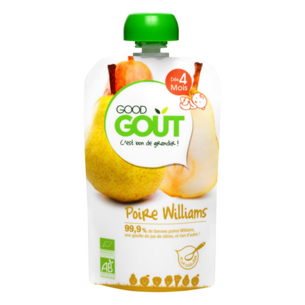 Good Goût - Gourde de fruit poire Williams dès 4 mois - 120 g