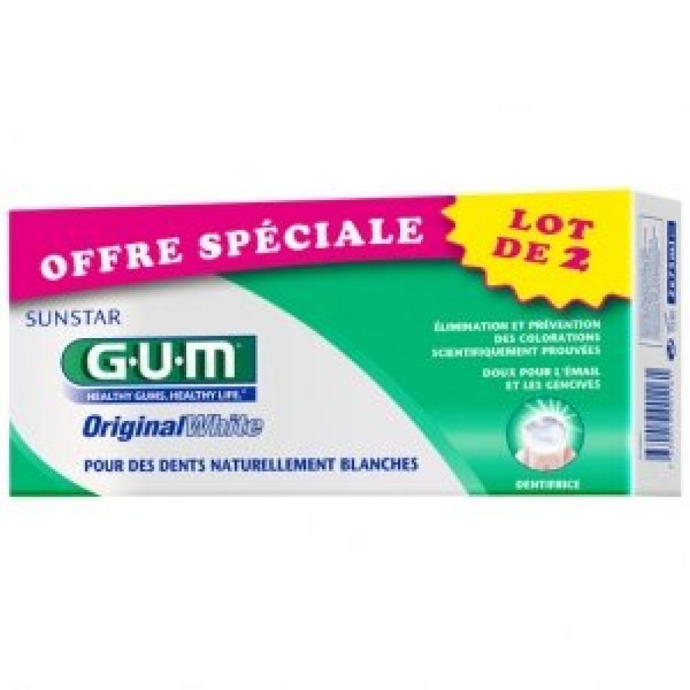 Gum - Dentifrice - Original White blancheur - 2x75 ml