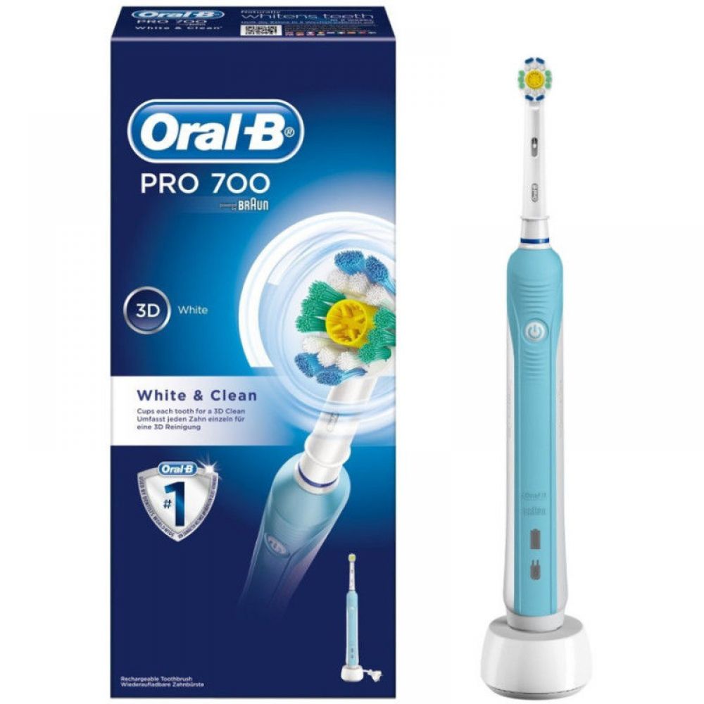 Oral-B - Brosse à dents électrique Pro 700 White & clean