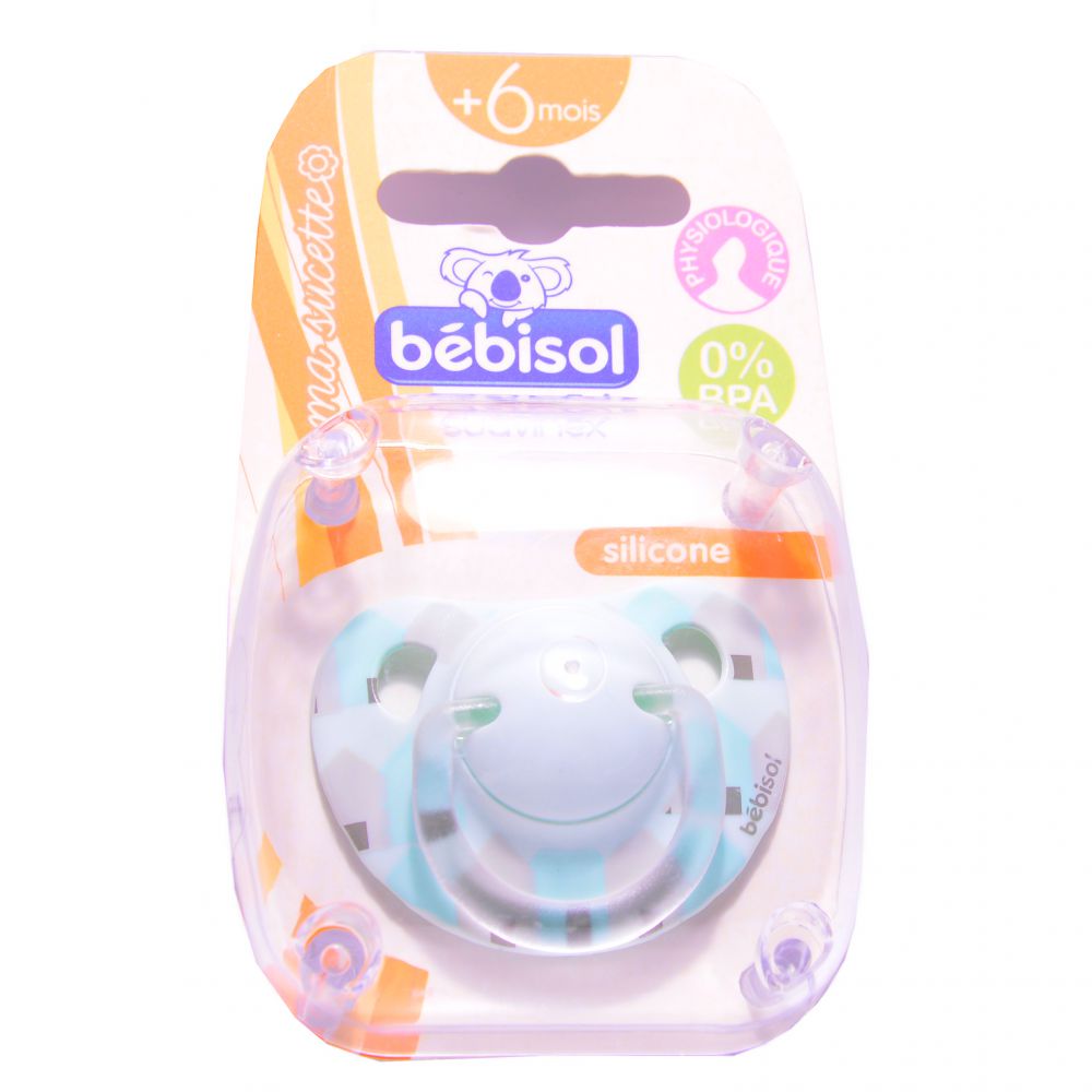 Bébisol - Sucette physiologique silicone 6mois et + décor