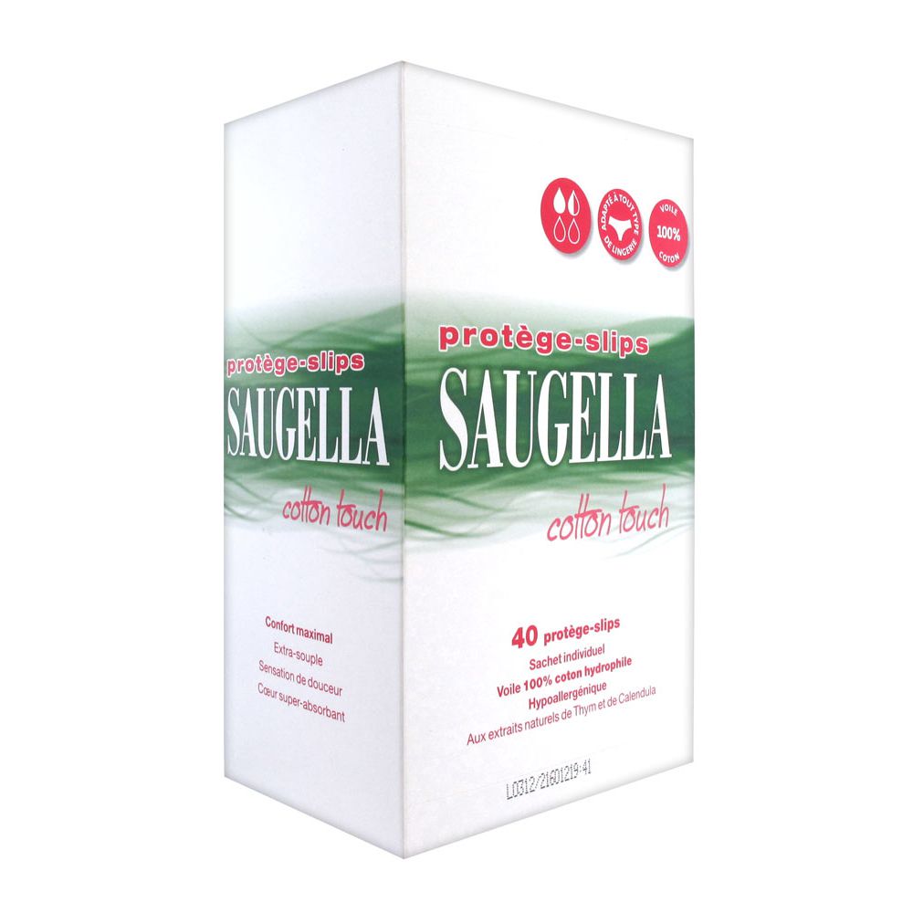 Saugella cotton touch - Protège-slips 100% coton sachet individuel - 40 Protège-slips