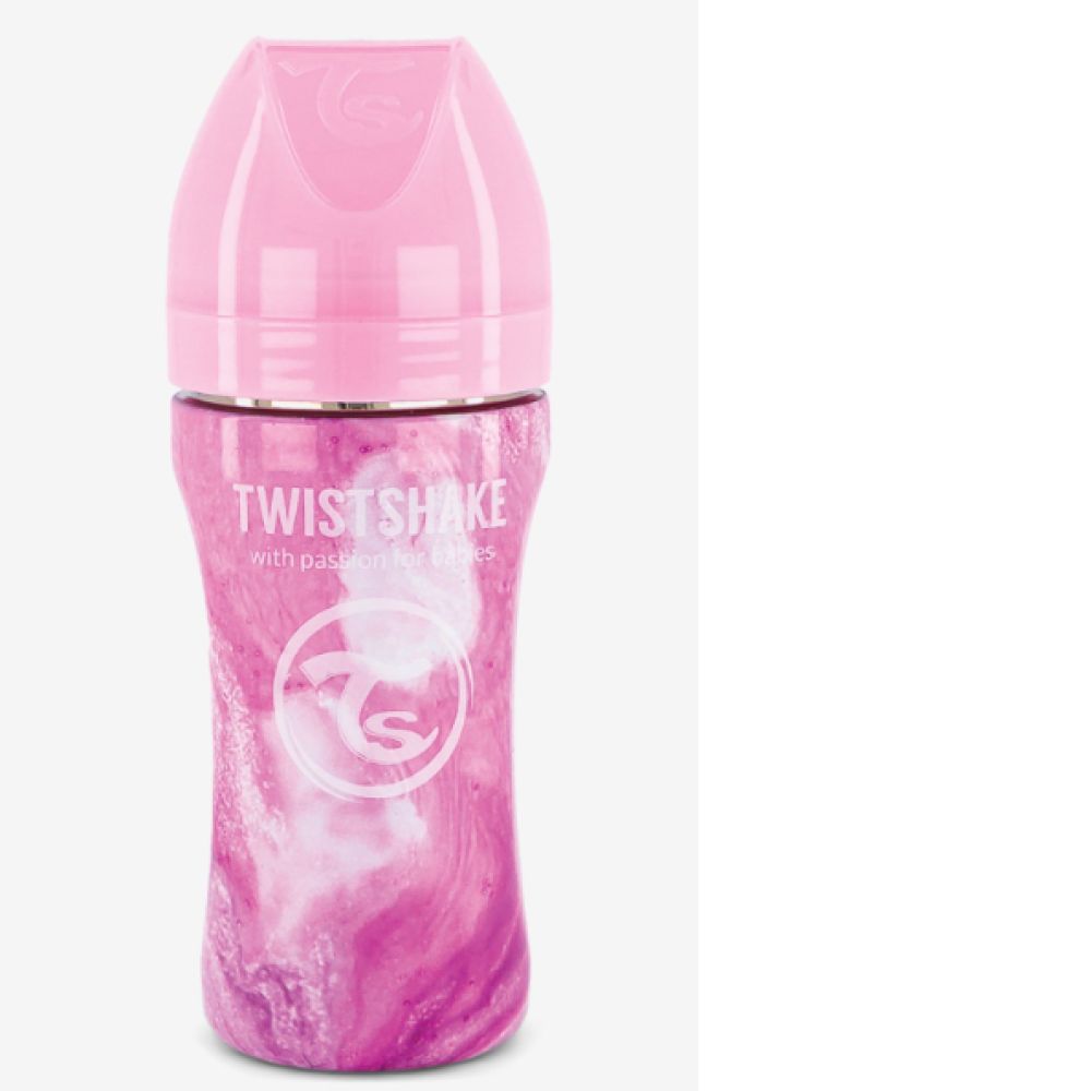 Twistshake - Biberon Anti-Coliq 330 ml rose