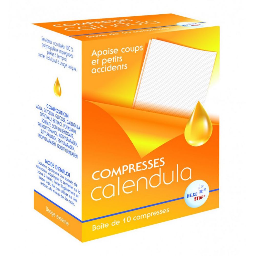 HECO Stop - calendula coups petits accidents - 10 compresses