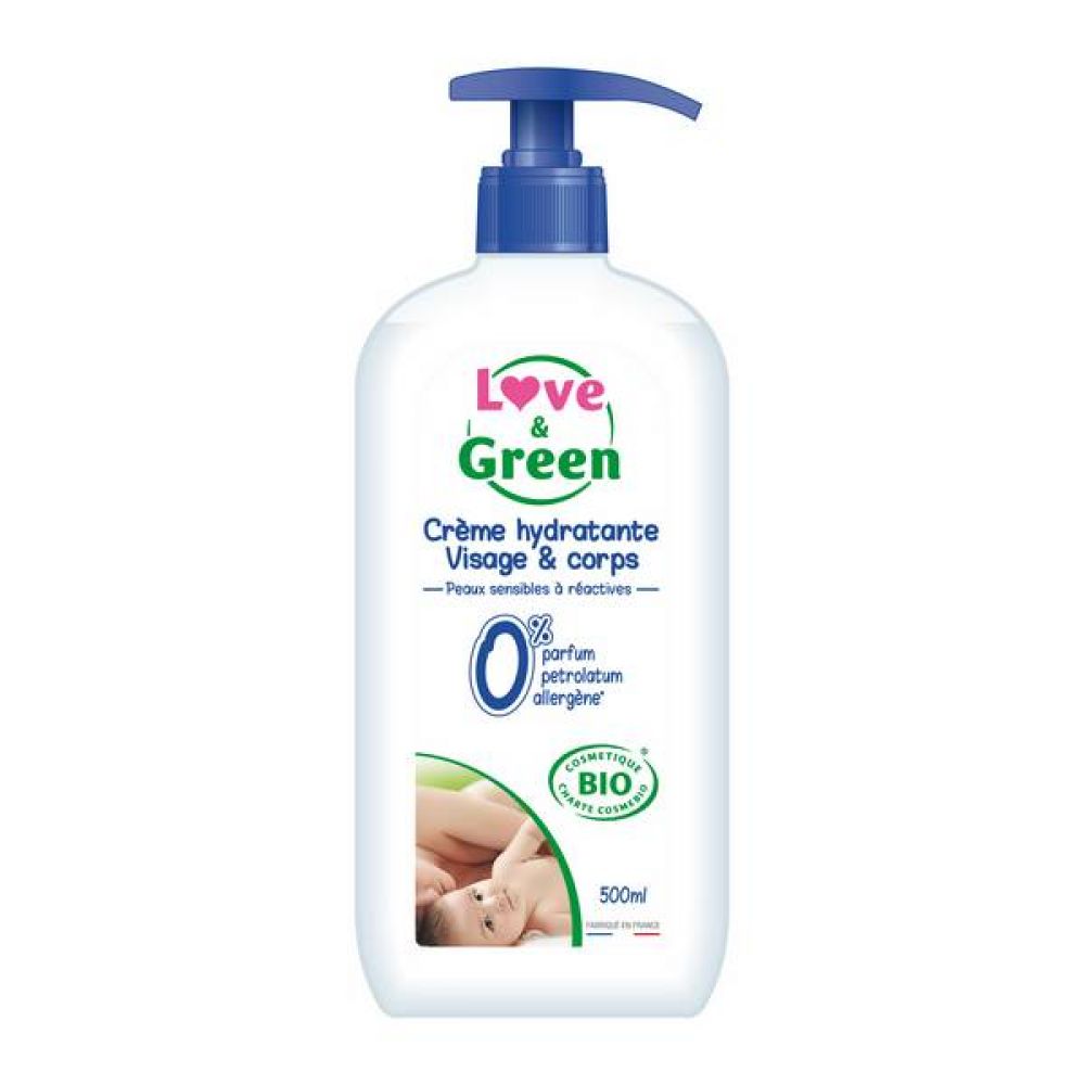 Love & Green - Crème hydratante Visage & Corps - 500ml