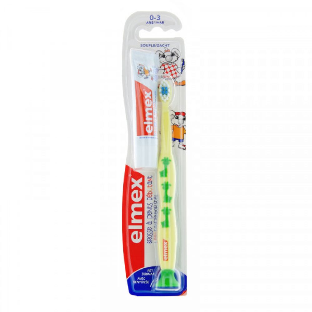 Elmex - Brosse à dents débutant 0-3 ans - 1 brosse à dents