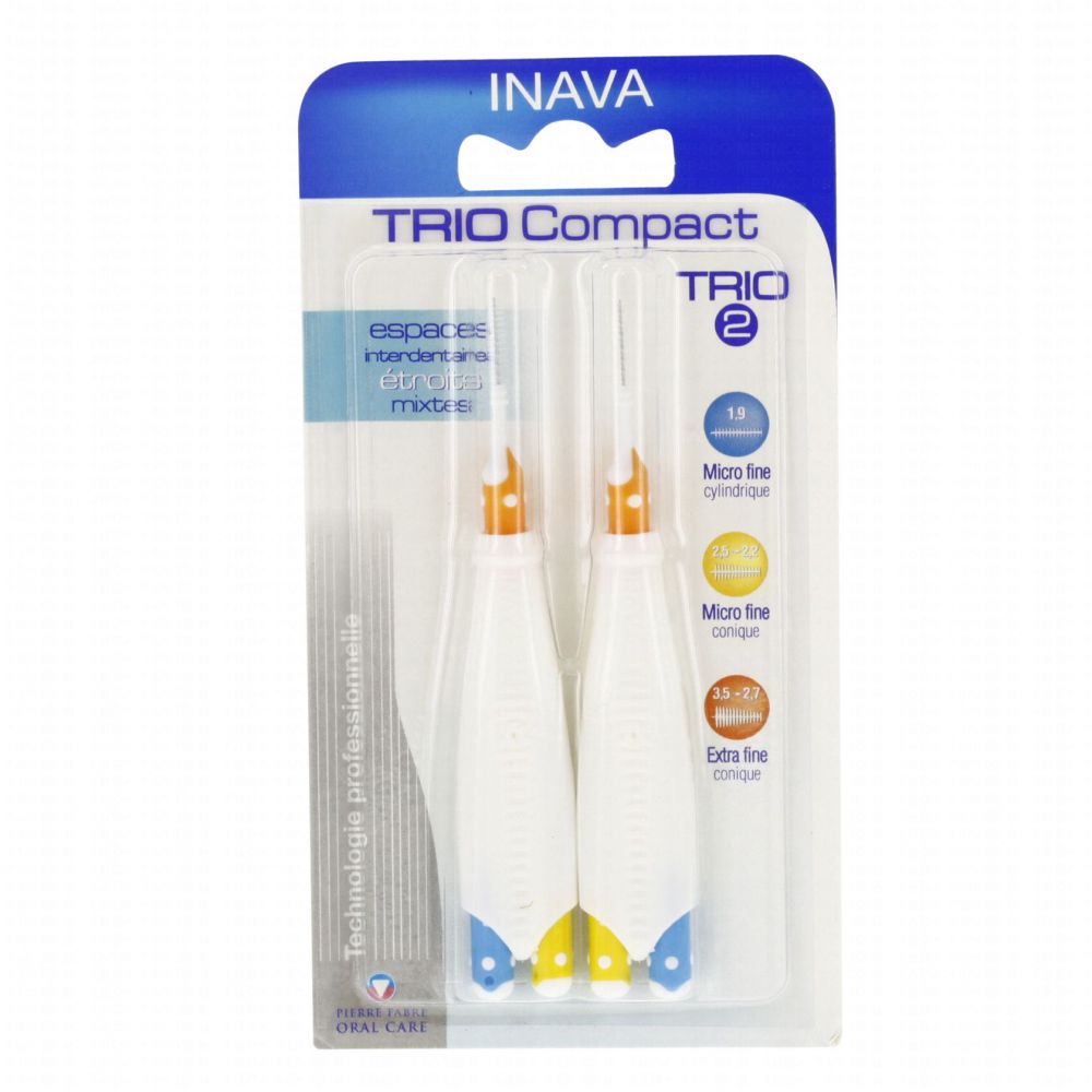 Inava - Trio compact brossettes espaces interdentaires étroits - 1.9mm / 2.5-2.2mm / 3.5-2.7mm