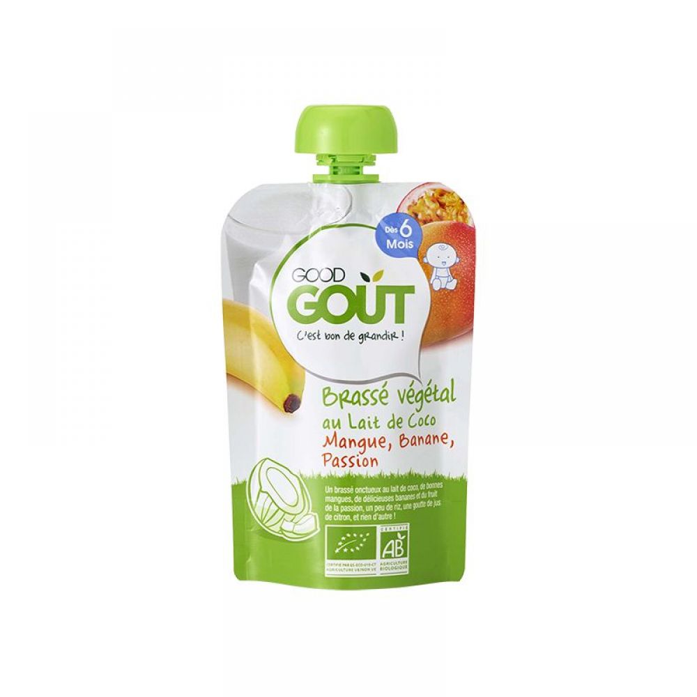 Good Goût - Brassé végétal lait de coco mangue passion banane dès 6 mois - 90 g