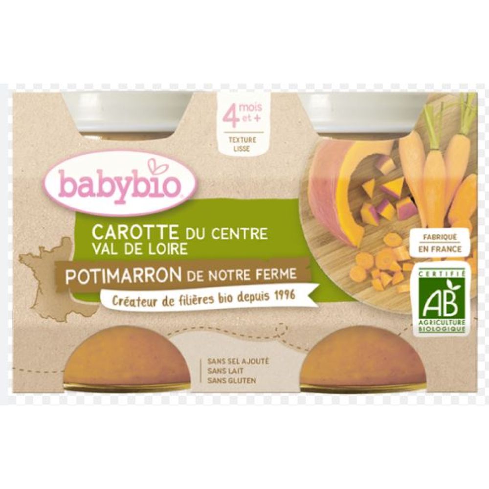 Babybio - Carotte des Landes Potimarron - dès 4 mois - 2x130g