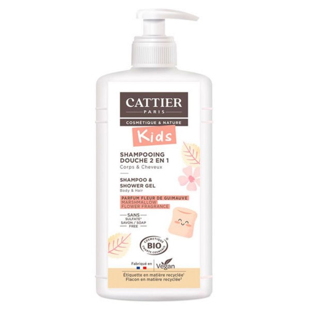 Cattier kids - Shampooing douche 2 en 1 parfum fleur de guimauve - 500 ml