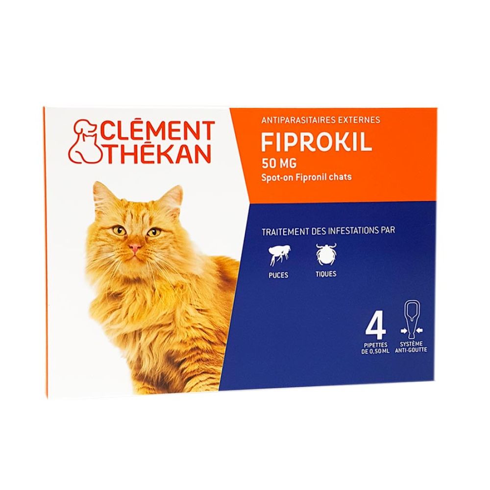 Clément Thékan - Fiprokil antiparasitaires externes chats - 4 pipettes