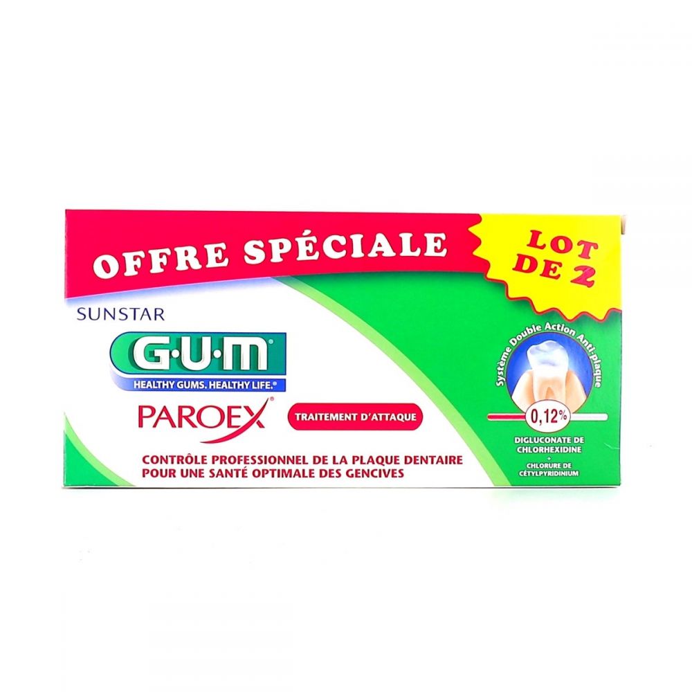 Gum - Paroex - Gel dentifrice - 2X75 ml