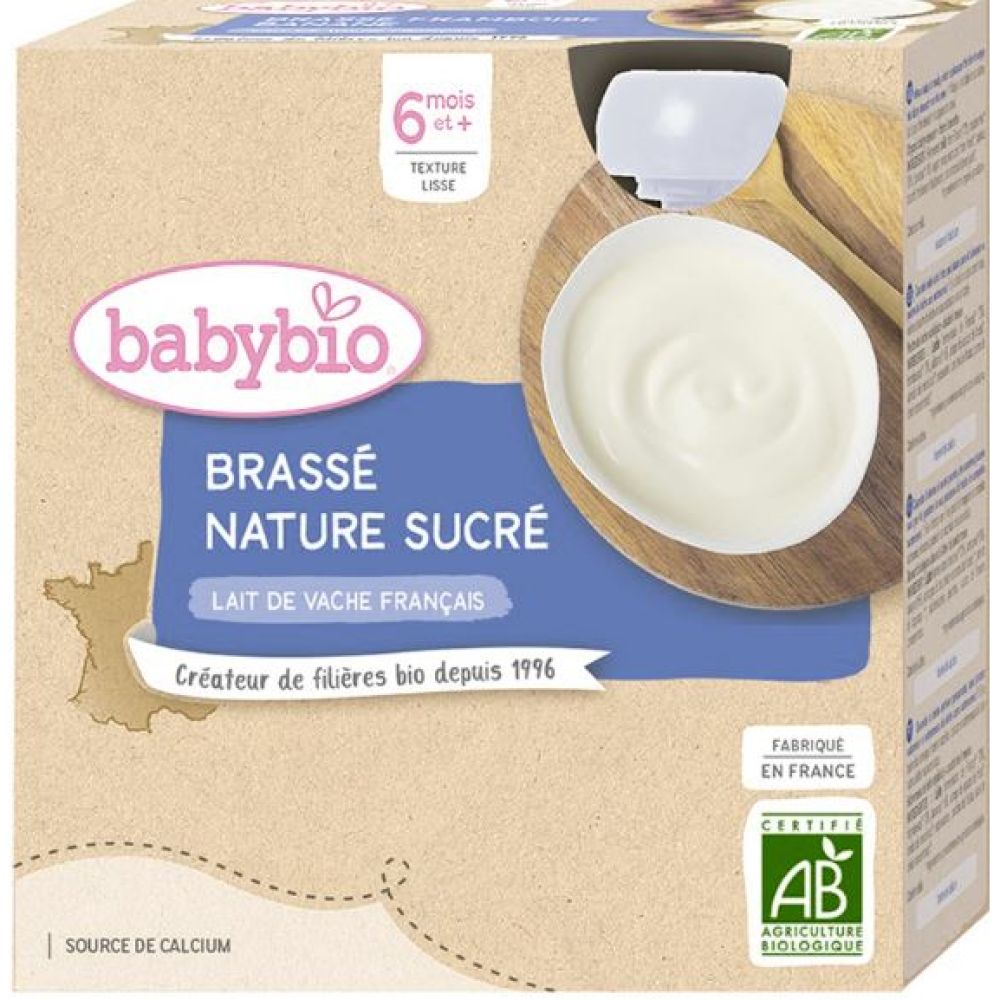 Babybio - Brassé nature sucré - dès 6 mois - 4x85g