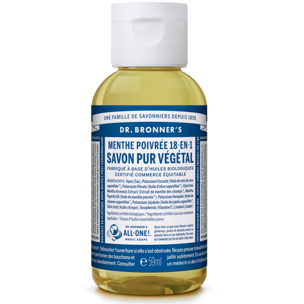 Dr. Bronner's - Savon liquide pure végétal 18-en-1 - Menthe Poivrée