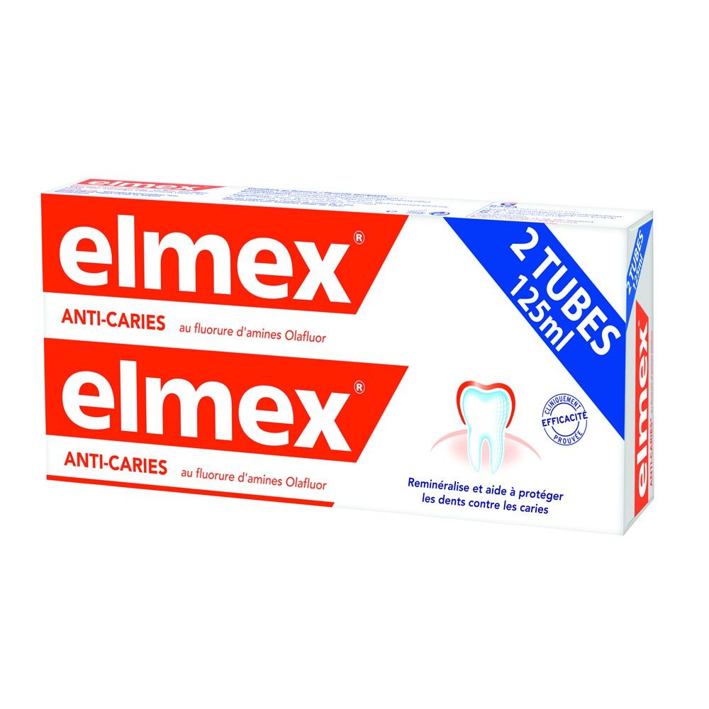 Elmex - Dentifrice Anti-Caries - Lot de 2 tubes de 125ml