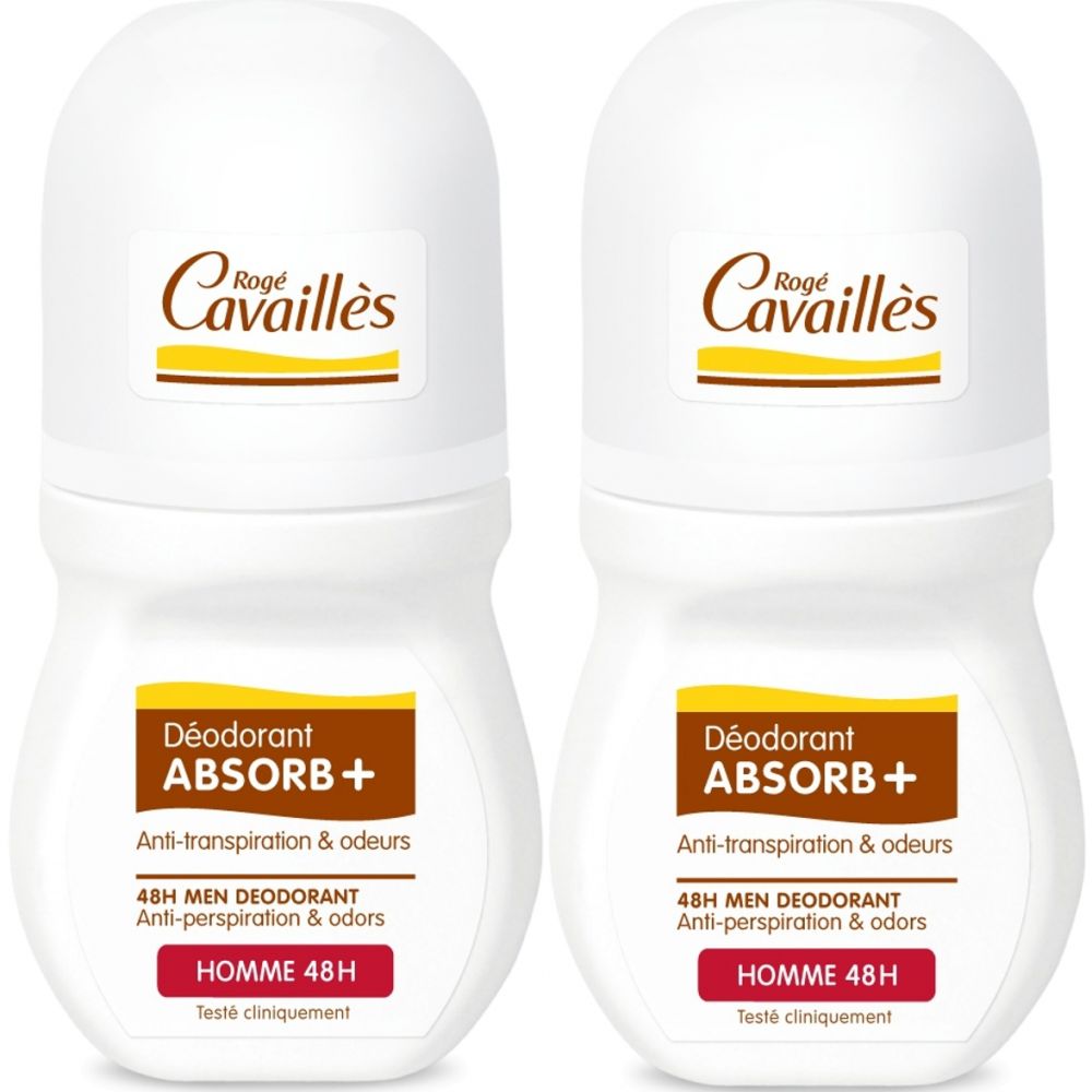 Rogé Cavailles - Déo soin régulateur roll on homme 48h - Lot de 2