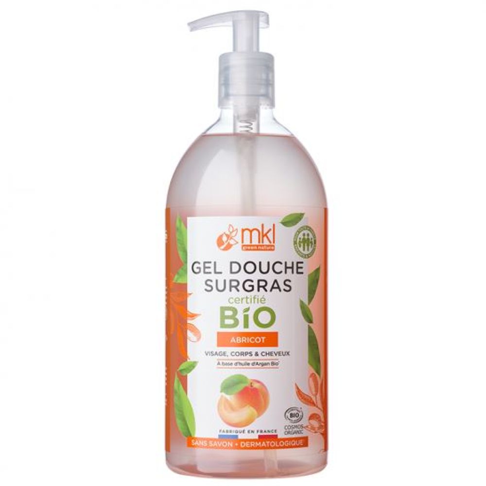 mkl Green nature - Gel douche surgras bio abricot - 1 L