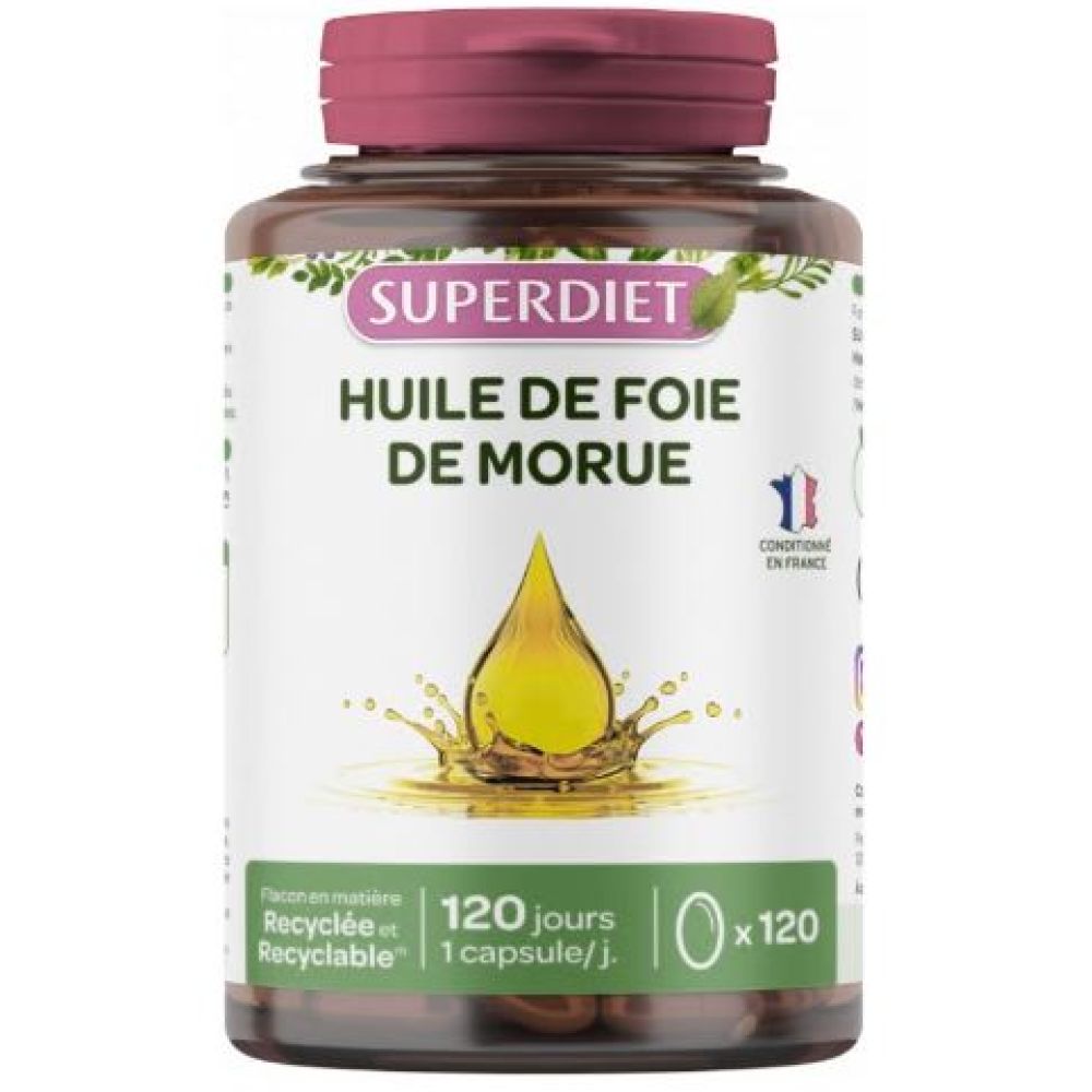 Superdiet - Huile de foie de morue - 120 capsules