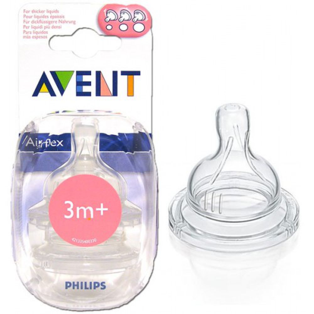 Avent tétine 3 mois + débit variable pour liquide épais