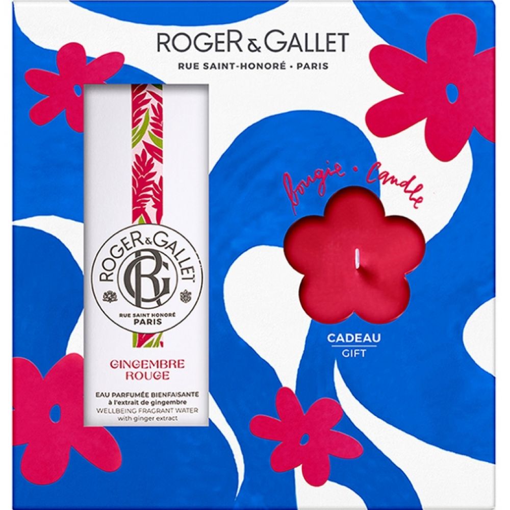 Roger & Gallet Eau parfumée bienfaisante gingembre + Bougie Parfumée - 100ml + 85 gr Offerte
