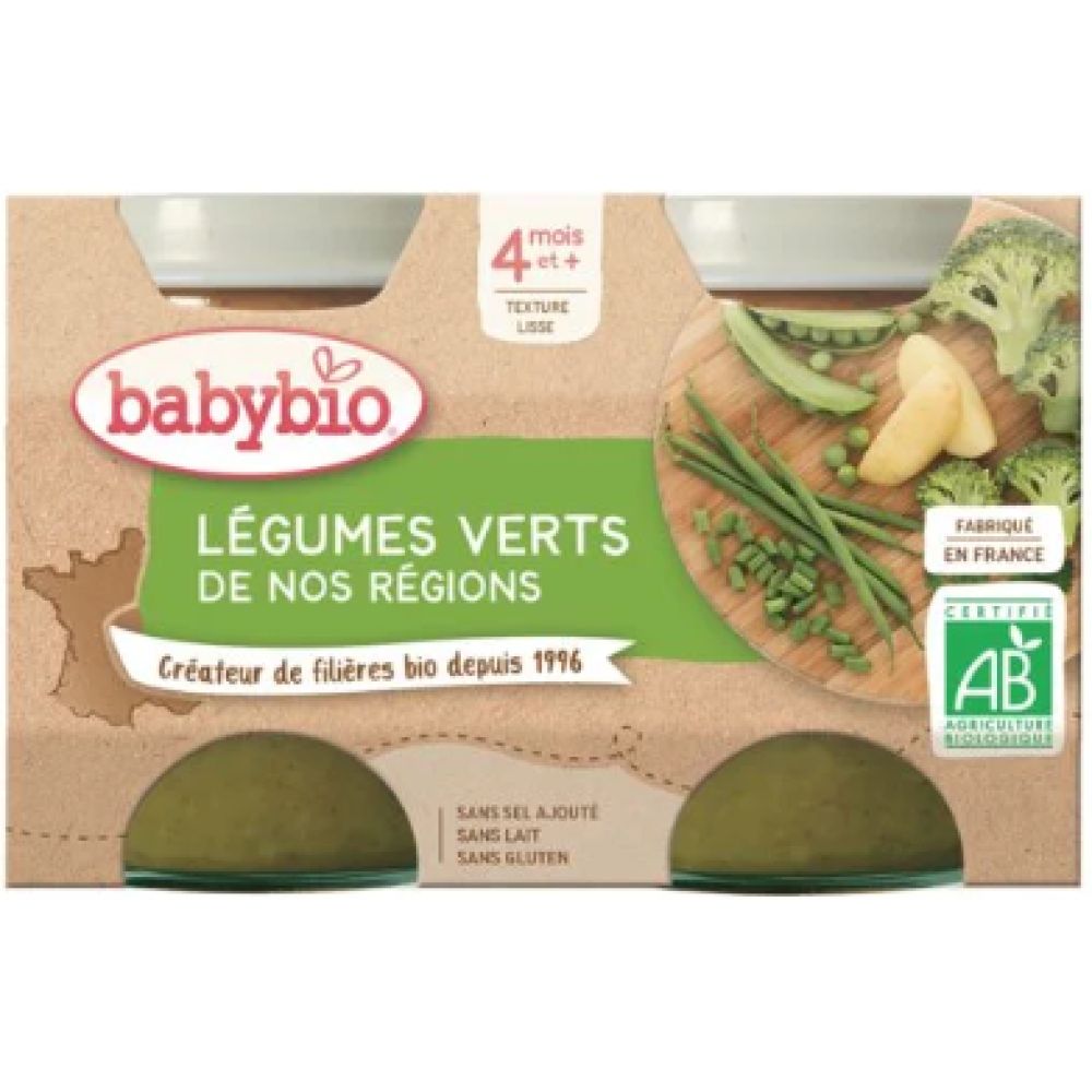 Babybio - Légumes verts - dès 4 mois - 2x130g