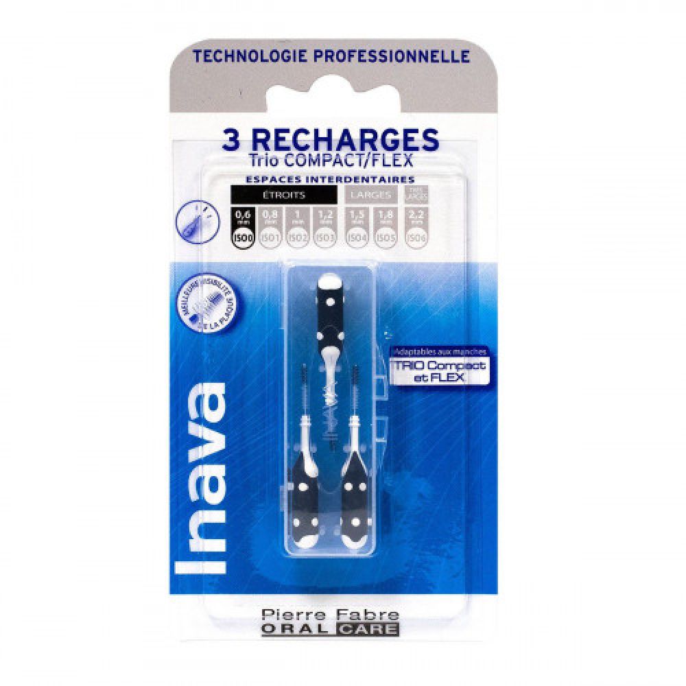 Brossettes interdentaires 3 recharges noires - Étroits 0.6 mm