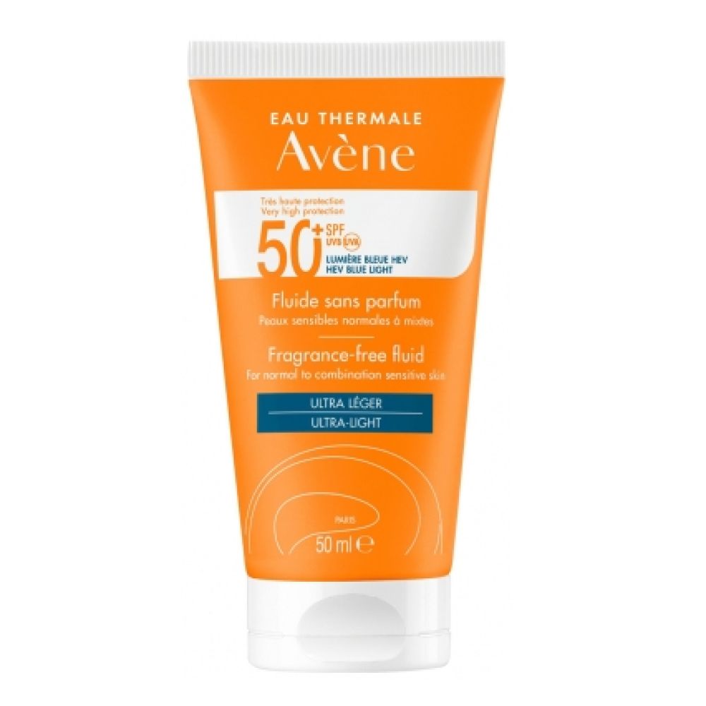 Avène - Fluide solaire sans parfum visage SPF50+ - 50ml