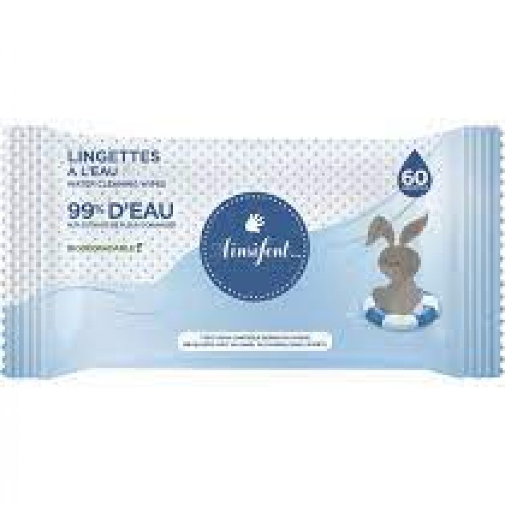 Ainsifont bébé - Lingettes à l'eau - 60 lingettes