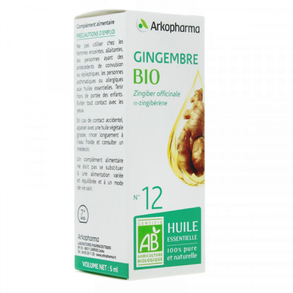 Arkopharma - Huile essentielle Gingembre N°12 - 5 ml
